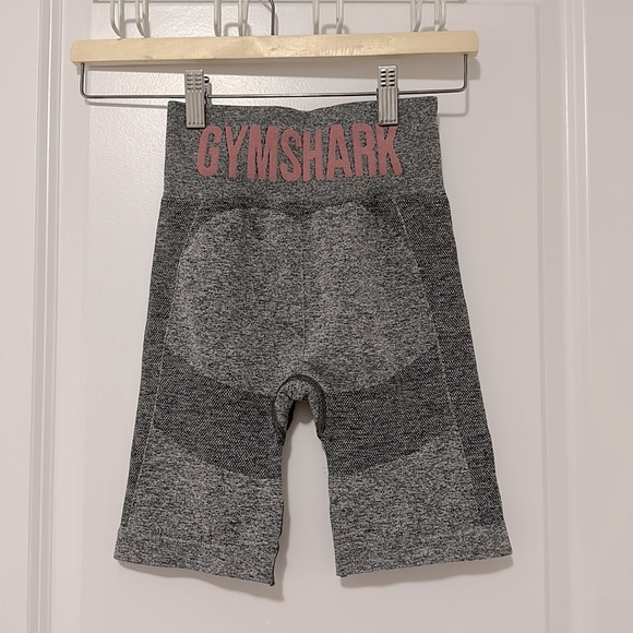 XS 2 PIECE Gymshark Cycling Shorts & Long Sleeve Crop Top - Charcoal Marl/Pink - Picture 8 of 8